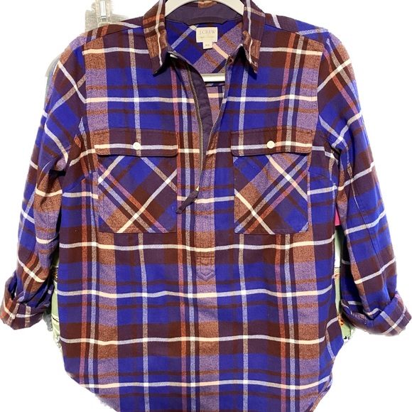 JCrew plaid flannel pullover - Picture 2 of 8